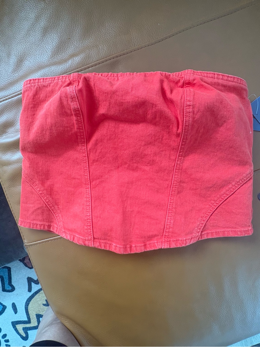 Universal Thread Bright Coral Denim bralette top